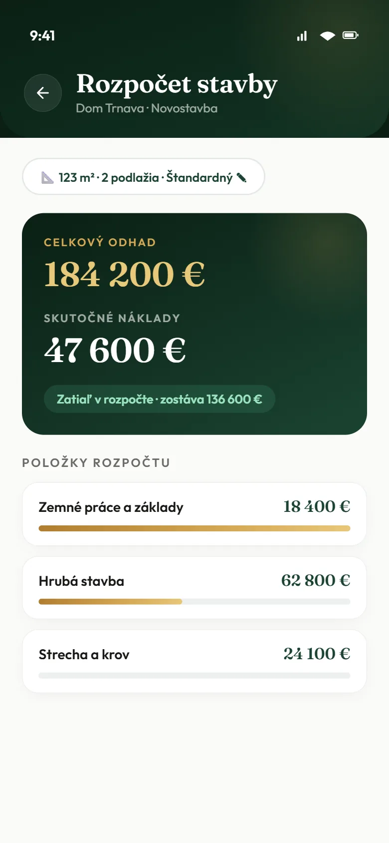 Kalkulácia stavebných nákladov